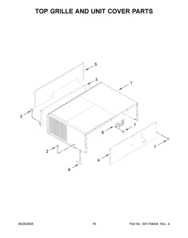 Top grille and unit cover parts