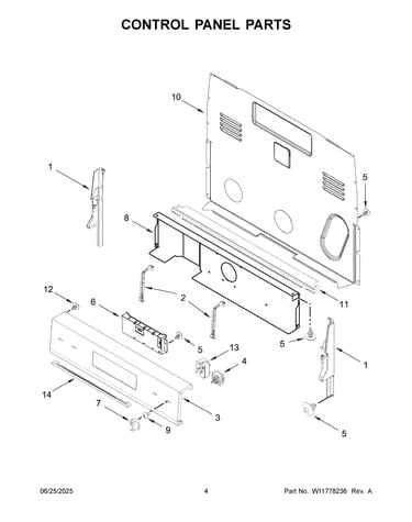 Control panel parts