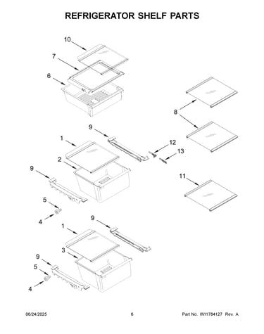 Refrigerator shelf parts