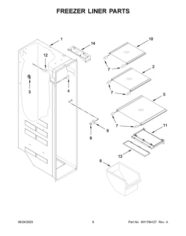 Freezer liner parts