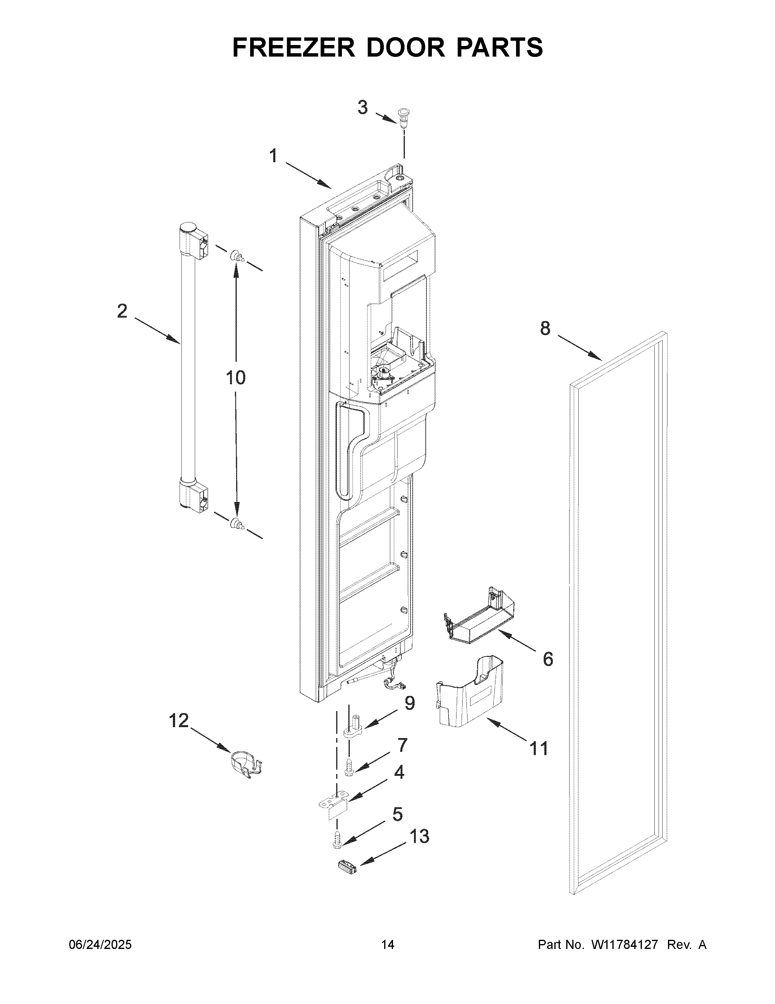 Freezer door parts