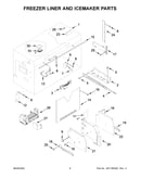 Freezer liner and icemaker parts