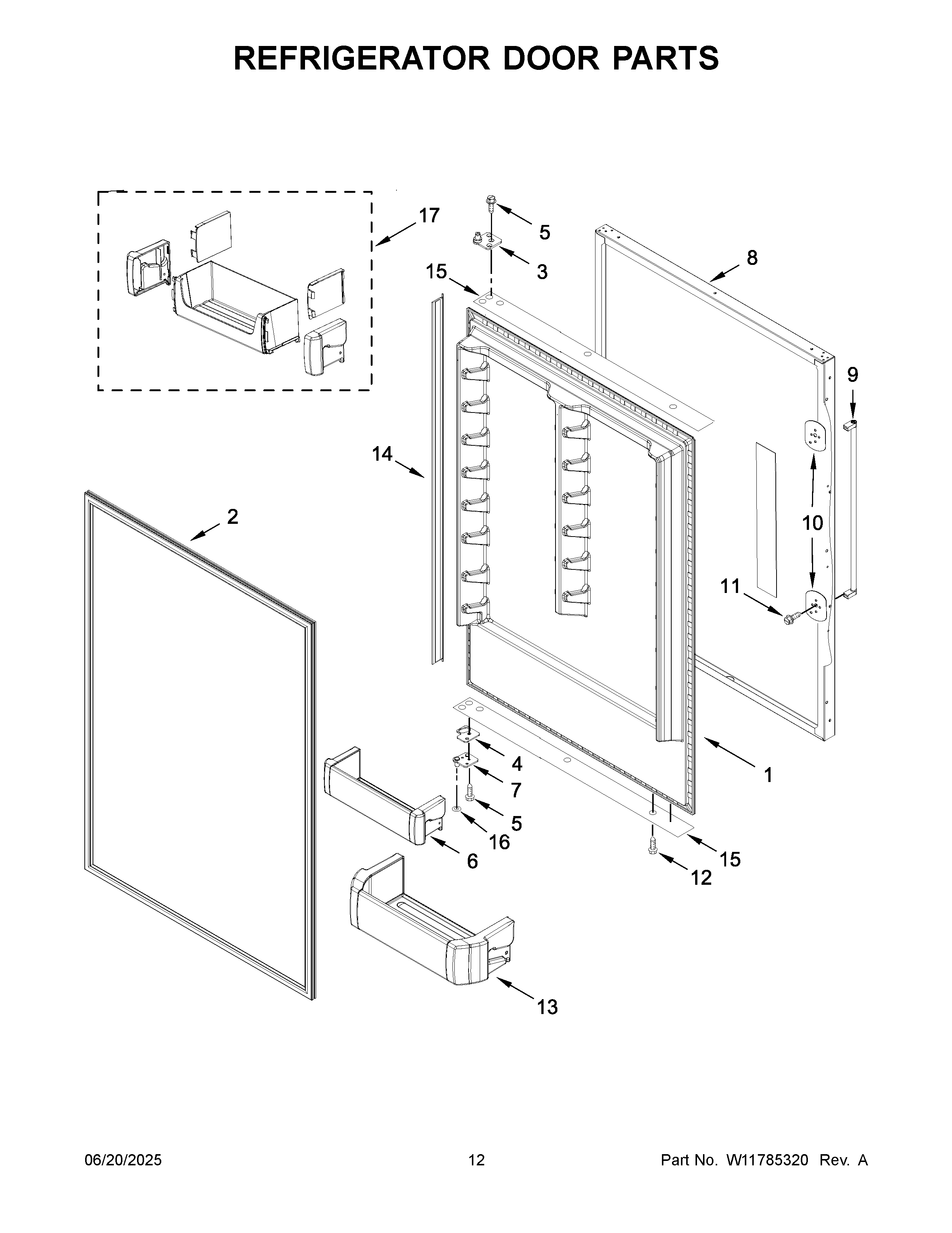 Refrigerator door parts