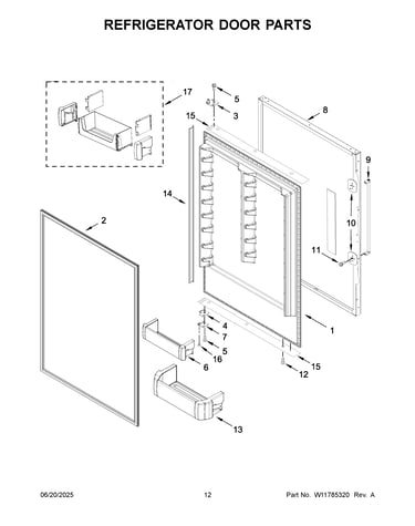Refrigerator door parts