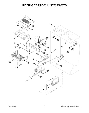Refrigerator liner parts