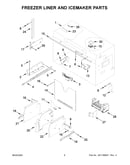 Freezer liner and icemaker parts