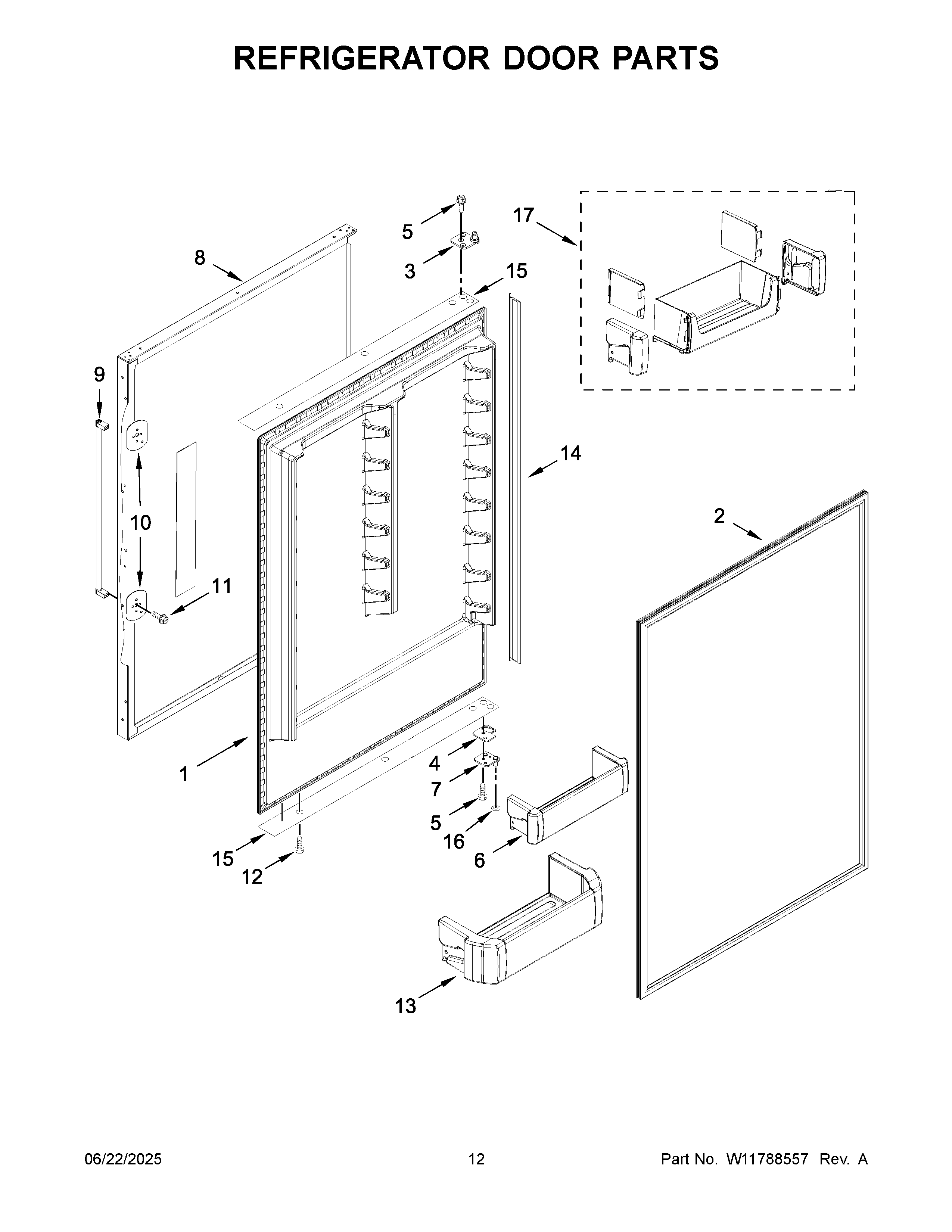 Refrigerator door parts