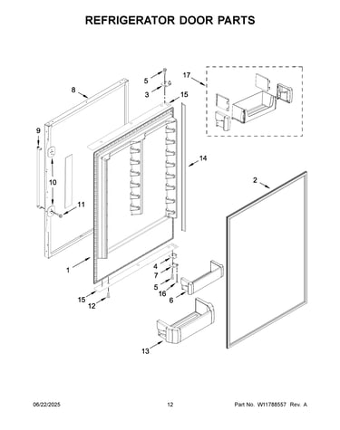 Refrigerator door parts