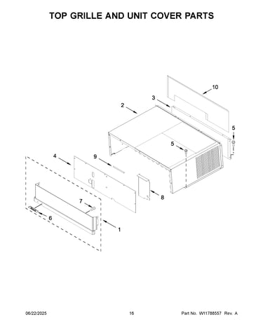 Top grille and unit cover parts