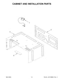 Cabinet and installation parts