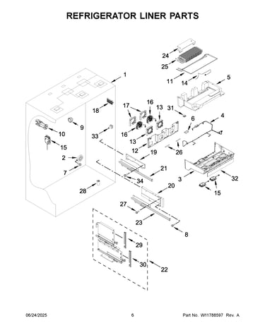 Refrigerator liner parts