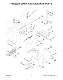 Freezer liner and icemaker parts