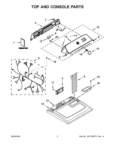 Top and console parts