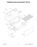 Freezer door and basket parts