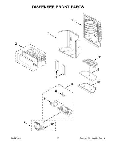 Dispenser front parts