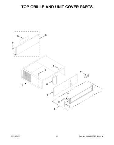 Top grille and unit cover parts
