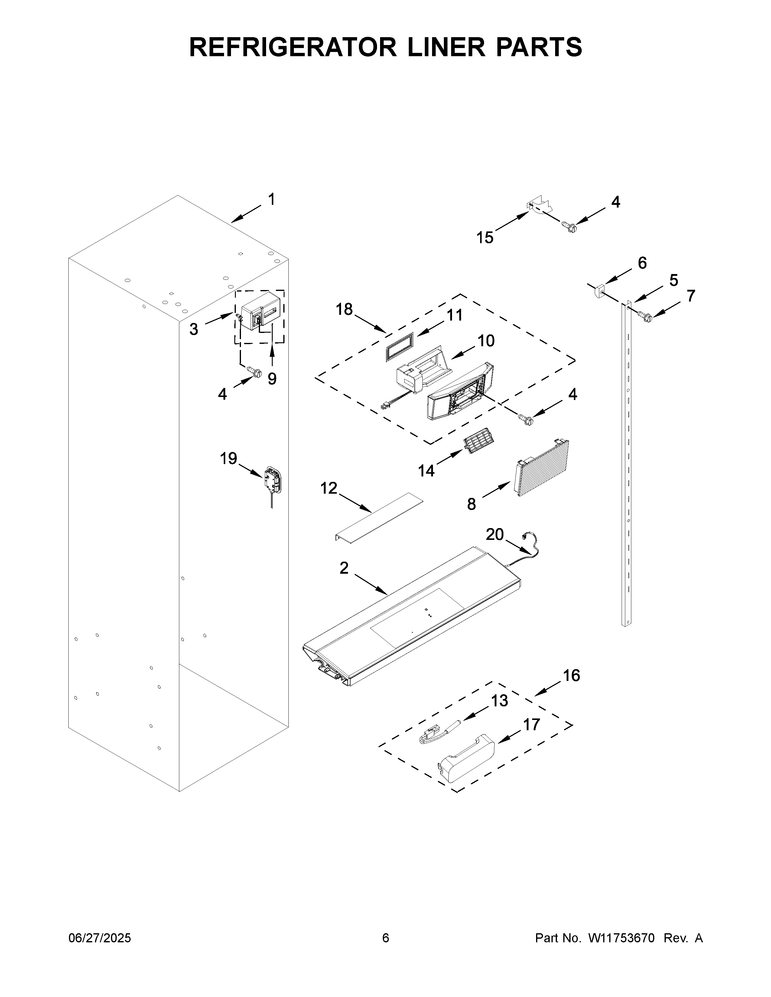 Refrigerator liner parts