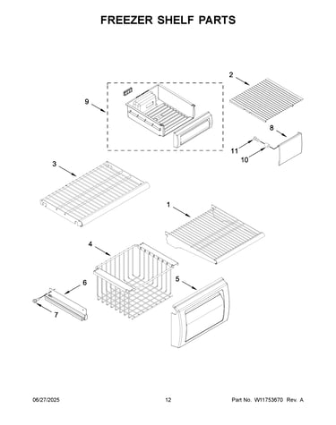 Freezer shelf parts