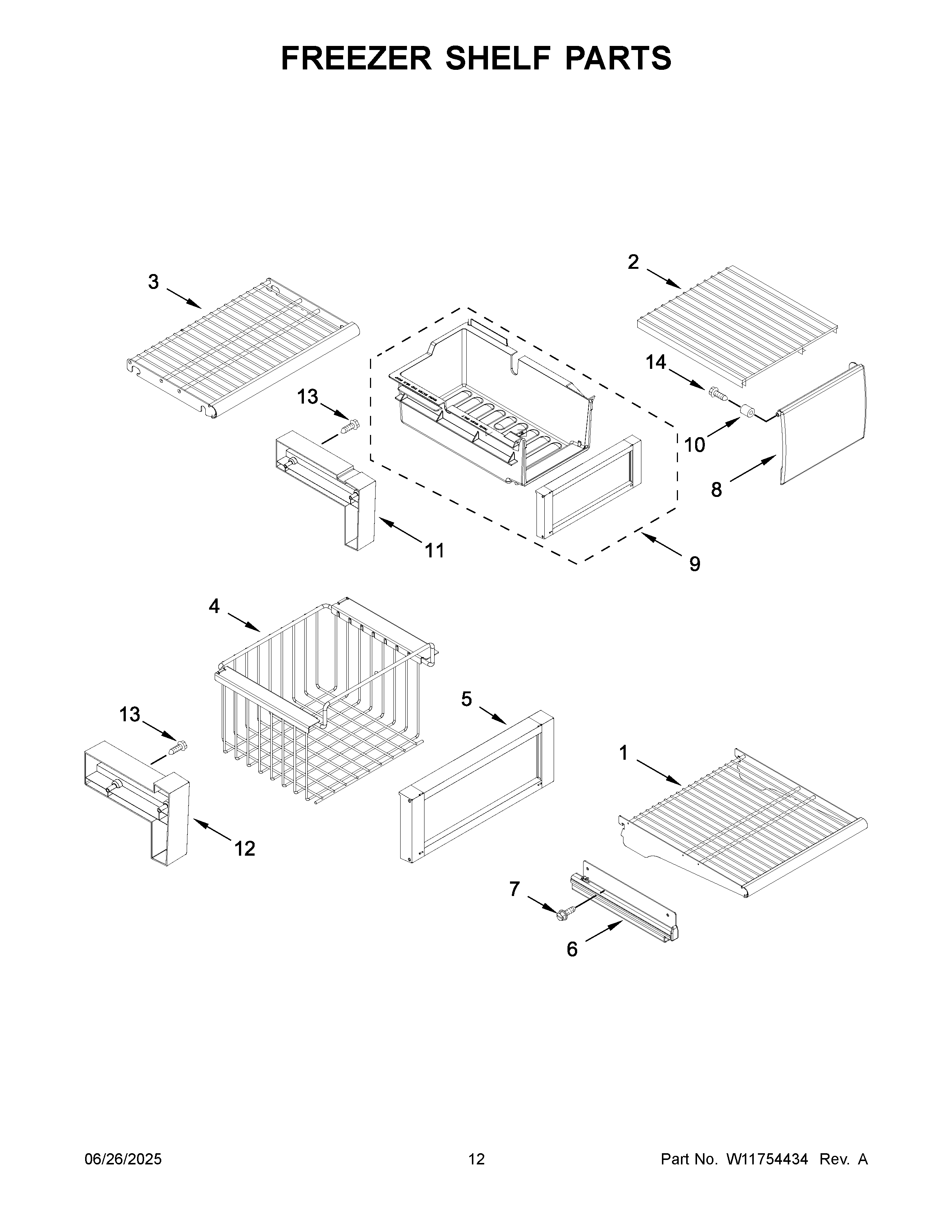 Freezer shelf parts