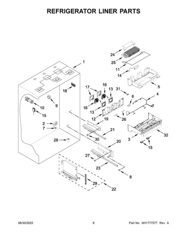 Refrigerator liner parts