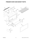 Freezer door and basket parts