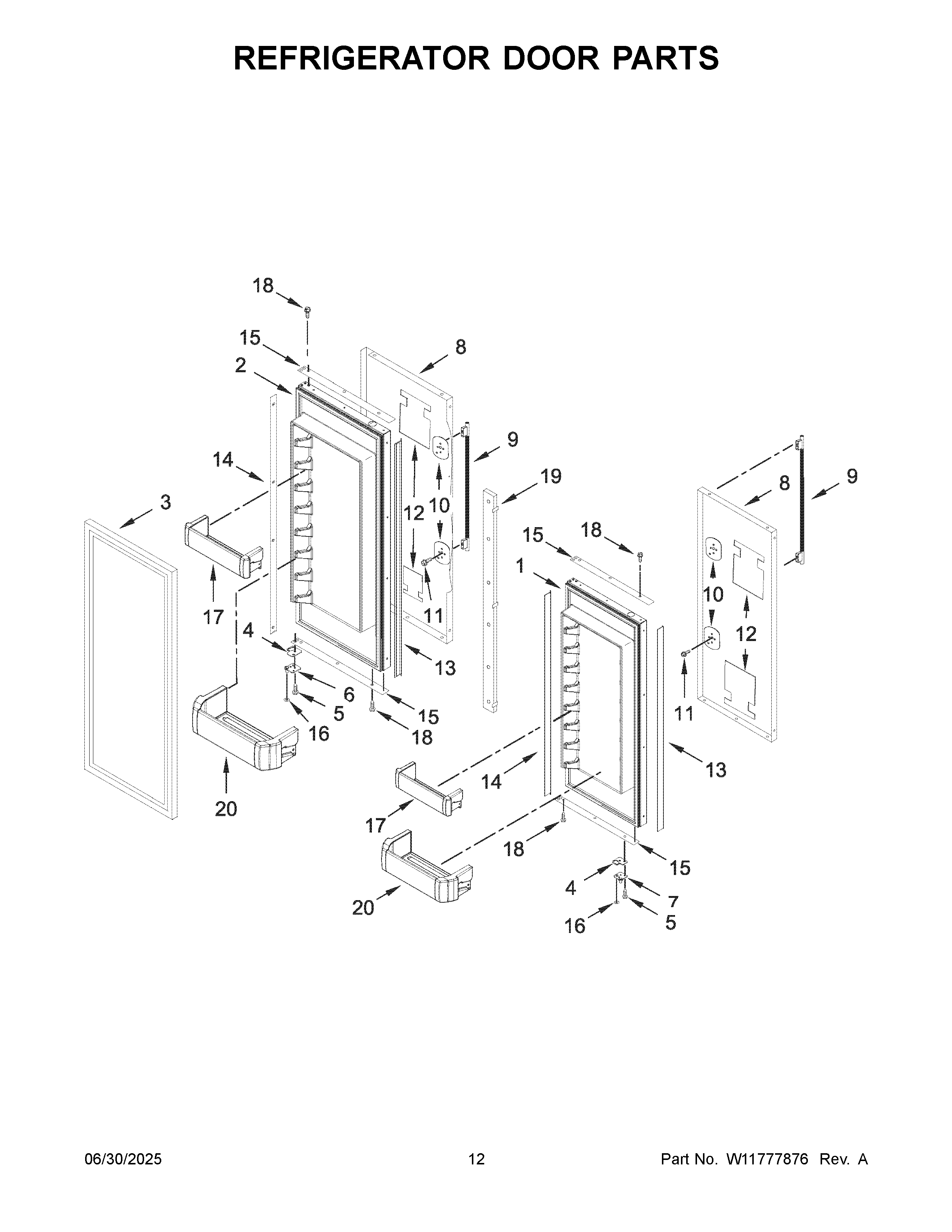 Refrigerator door parts