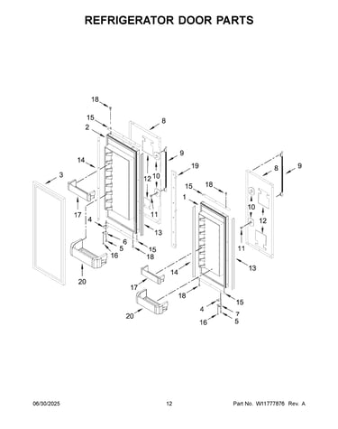 Refrigerator door parts