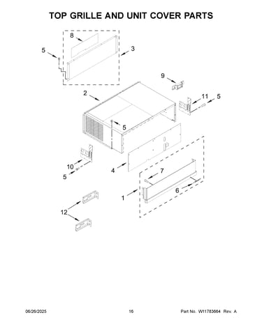 Top grille and unit cover parts