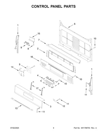 Control panel parts