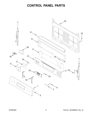 Control panel parts