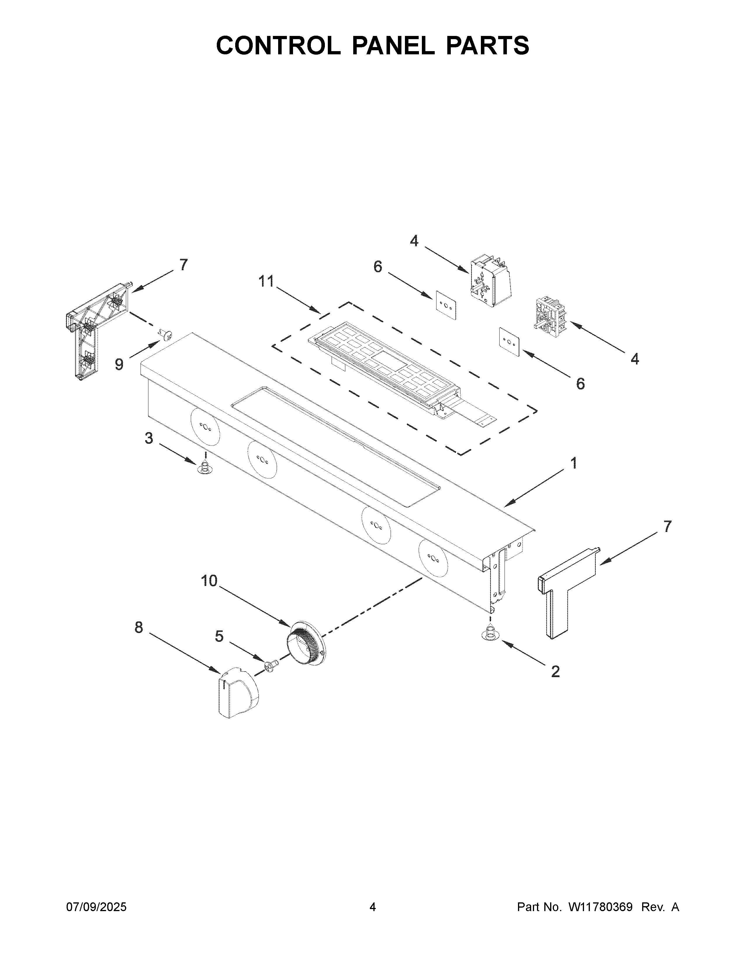 Control panel parts