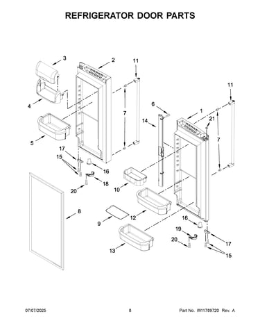 Refrigerator door parts