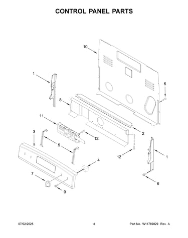 Control panel parts
