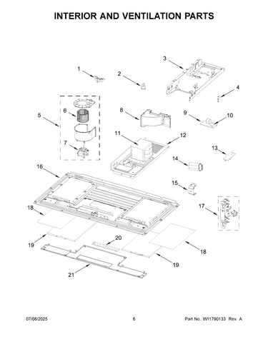 Interior and ventilation parts