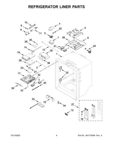 Refrigerator liner parts