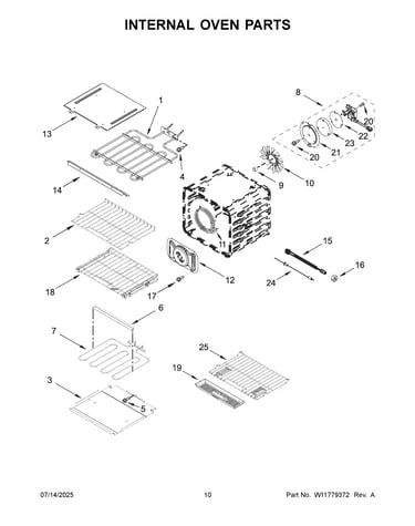 Internal oven parts