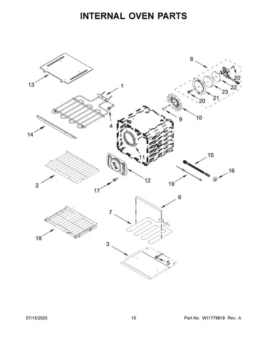 Internal oven parts