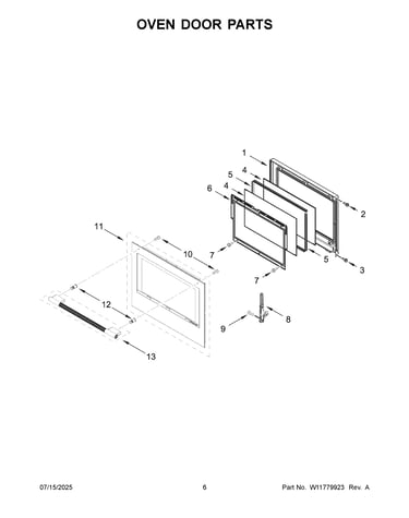 Oven door parts