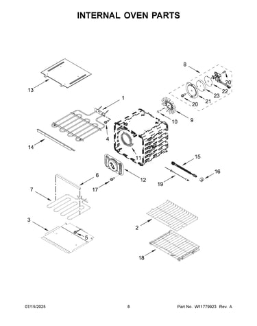Internal oven parts