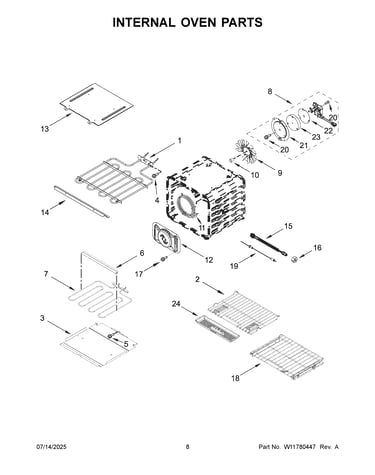 Internal oven parts