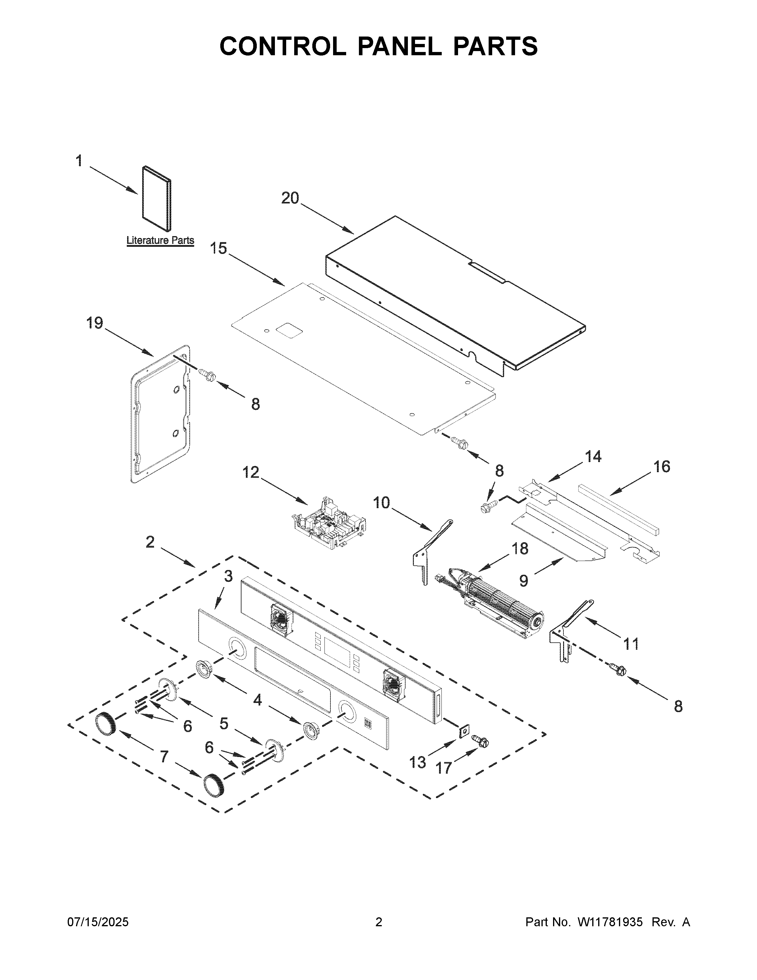 Control panel parts