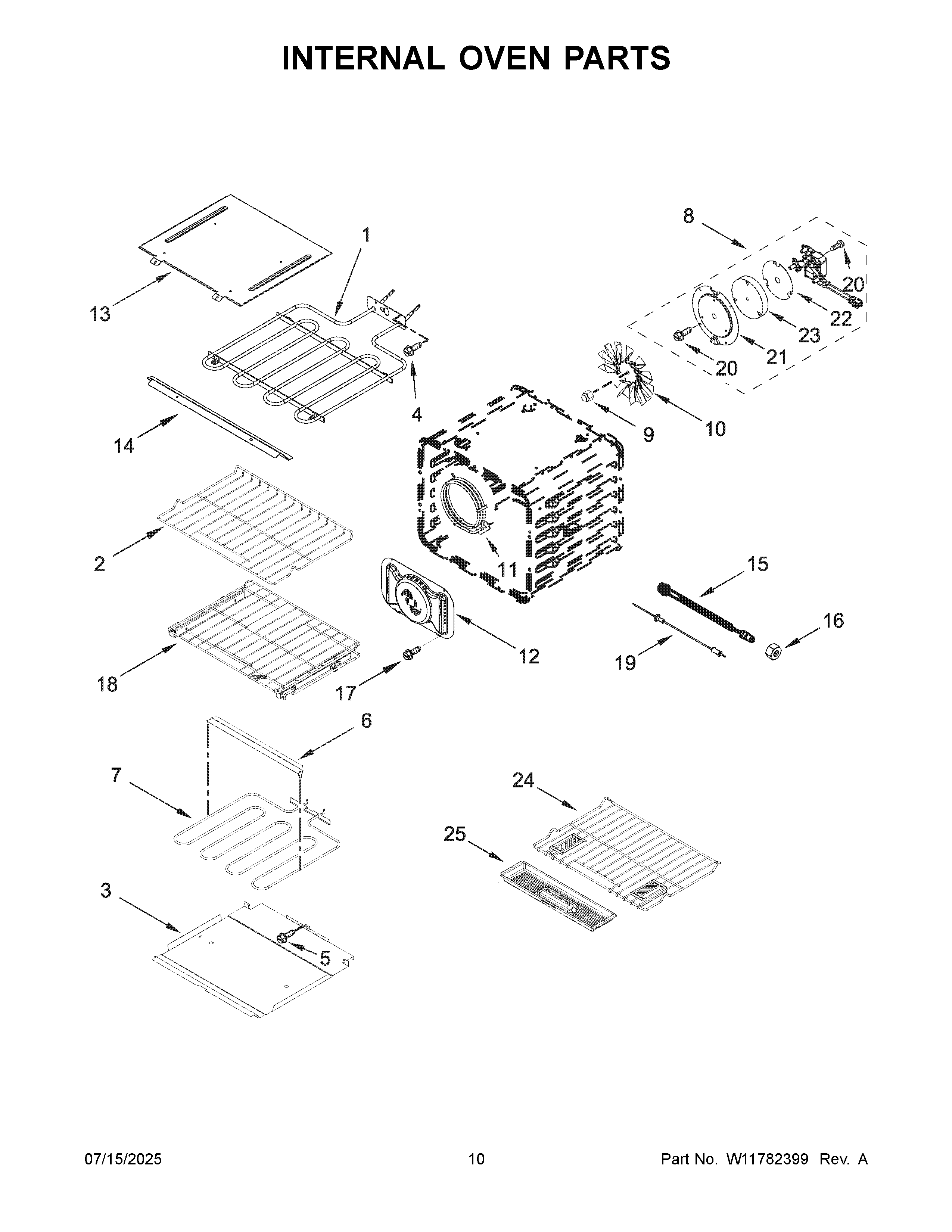 Internal oven parts