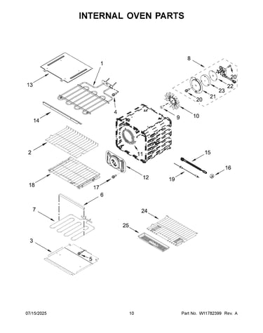 Internal oven parts