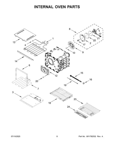 Internal oven parts