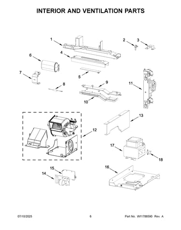Interior and ventilation parts