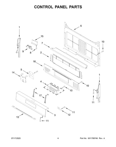 Control panel parts