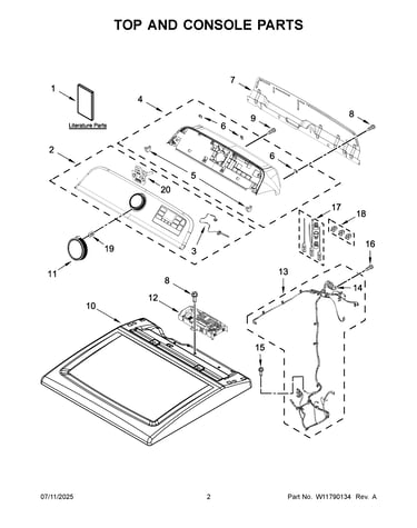 Top and console parts