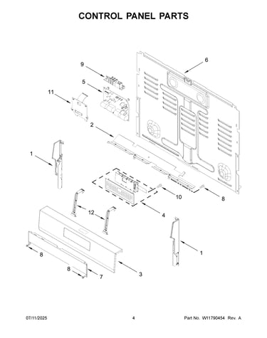Control panel parts