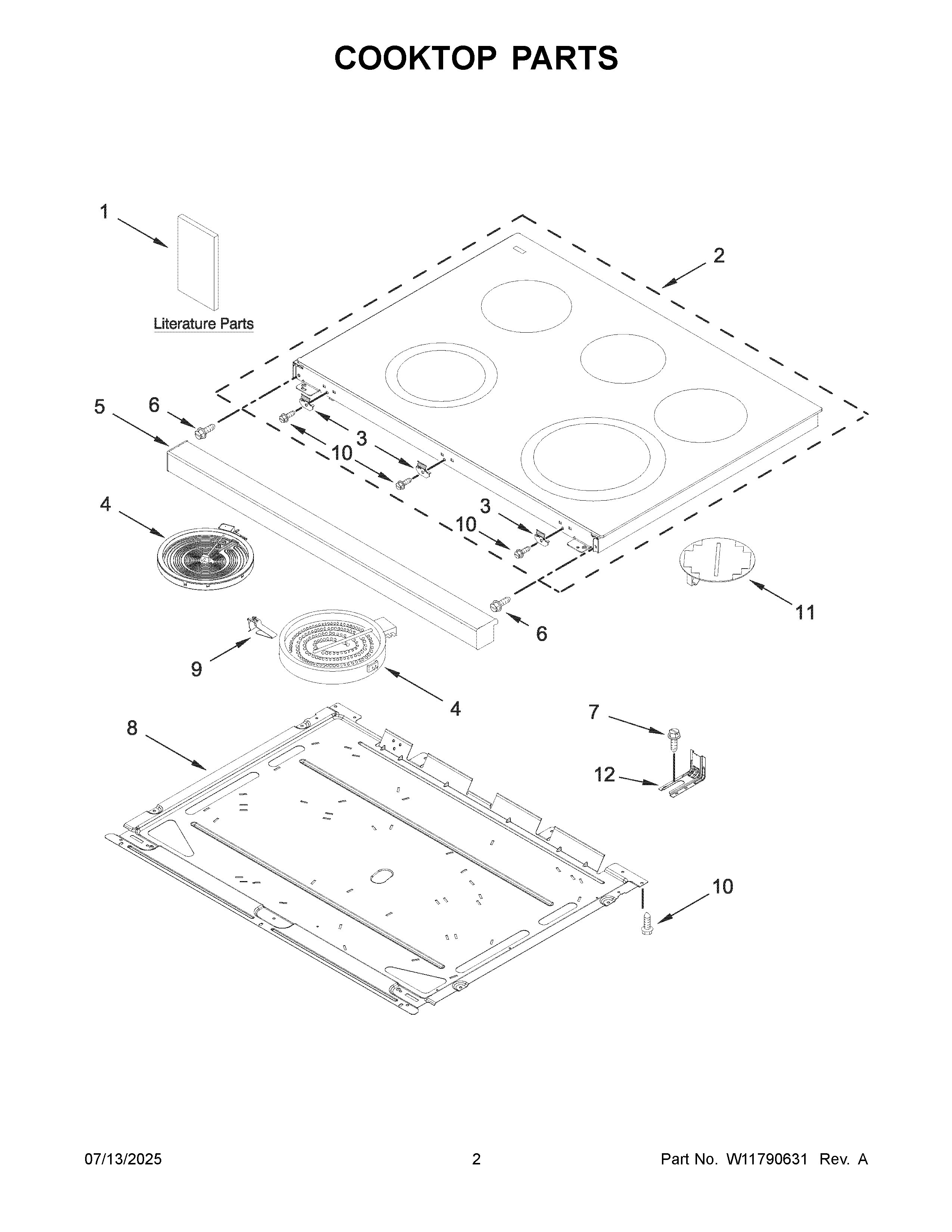 Cooktop parts