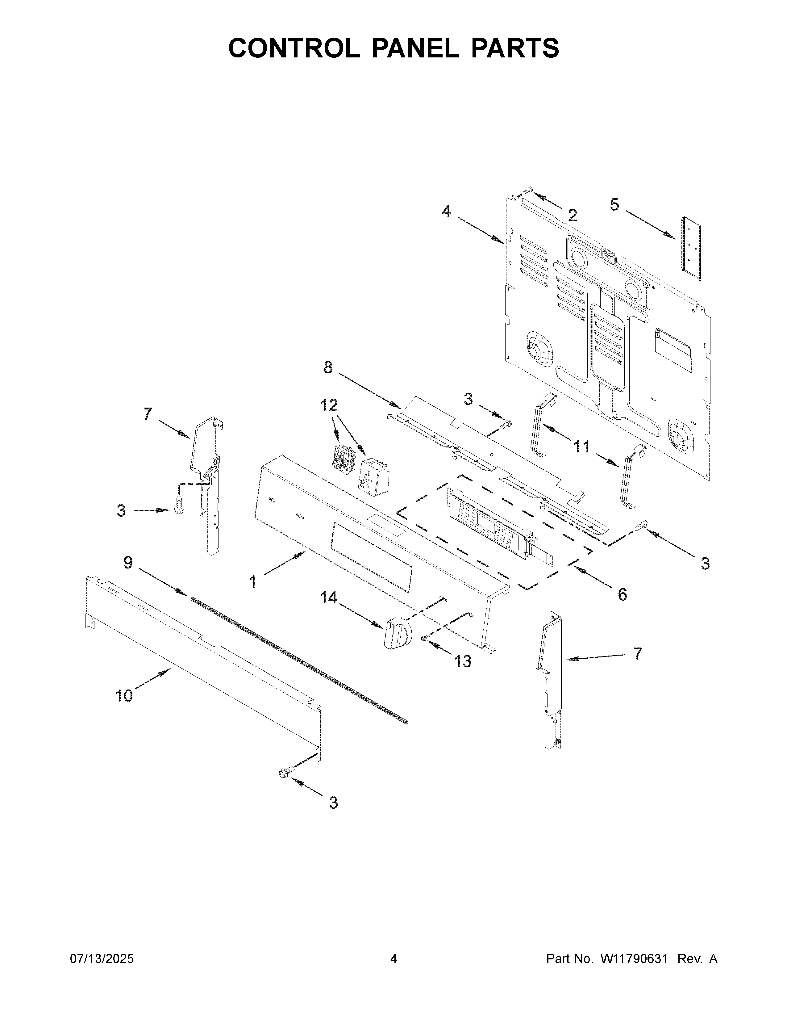 Control panel parts